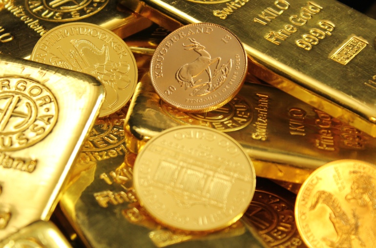 Gold Bars and Coins